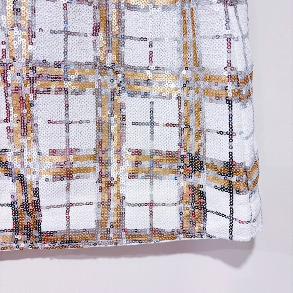 ANONYME DESIGNERS Stella Cecile Gold and White Sequin Skirt - Picture 4 of 7